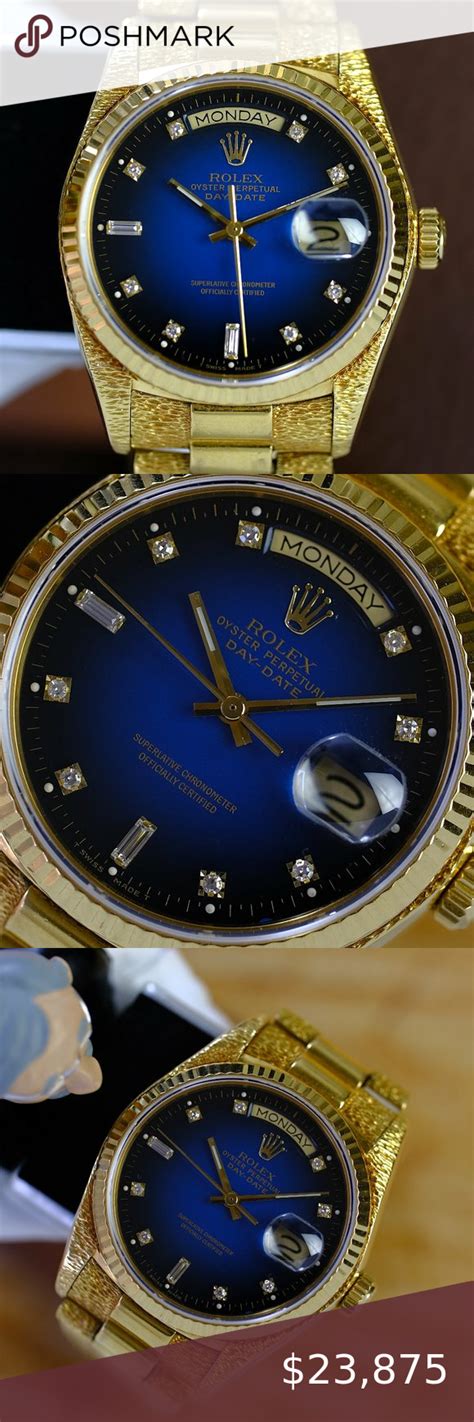 rolex blue gold diamond|rolex blue vignette diamond dial.